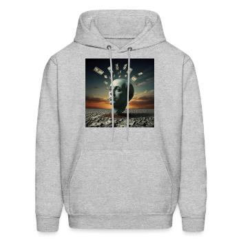The Wealth of Thought - Men's Hoodie - heather gray - Front - Elias (183cm)