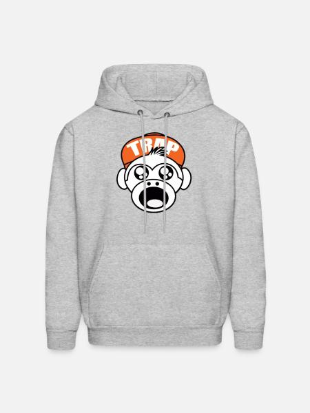 Trap Monkey - Men's Hoodie - heather gray