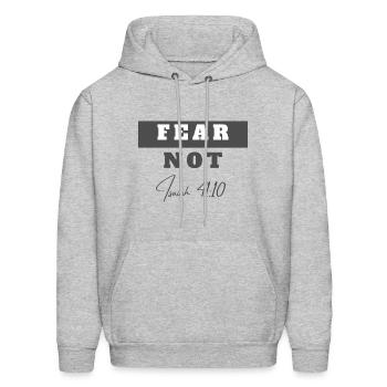 Fear Not. - Men's Hoodie - heather gray - Front - Elias (183cm)