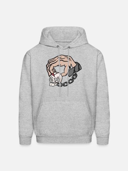 Prison Skull - Men's Hoodie - heather gray