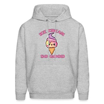 Ice Cream So Good Cute Treat Lover - Men's Hoodie - heather gray - Front - Elias (183cm)