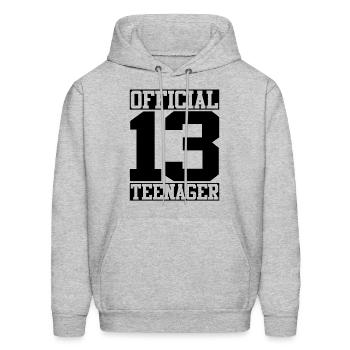 Officially A Teenager - Men's Hoodie - heather gray - Front - Elias (183cm)