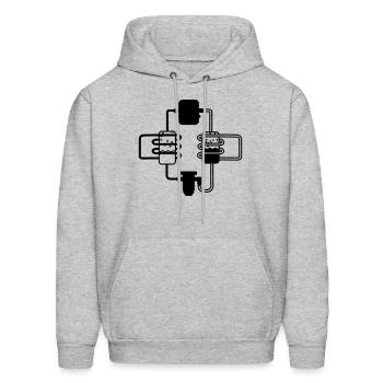 Heat pump - Men's Hoodie - heather gray - Front - Elias (183cm)