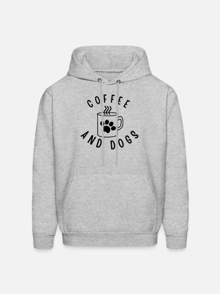 COFFEE AND DOGS - Men's Hoodie - heather gray