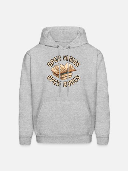Open Minds Open Books - Men's Hoodie - heather gray