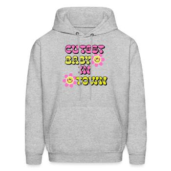 cutest baby in town - Men's Hoodie - heather gray - Front - Elias (183cm)