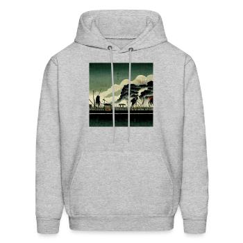 post apocalyptic japanese scene - Men's Hoodie - heather gray - Front - Elias (183cm)