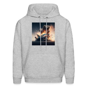 teeshirt de voiture de sport en feu belle voiture - Men's Hoodie - heather gray - Front - Elias (183cm)