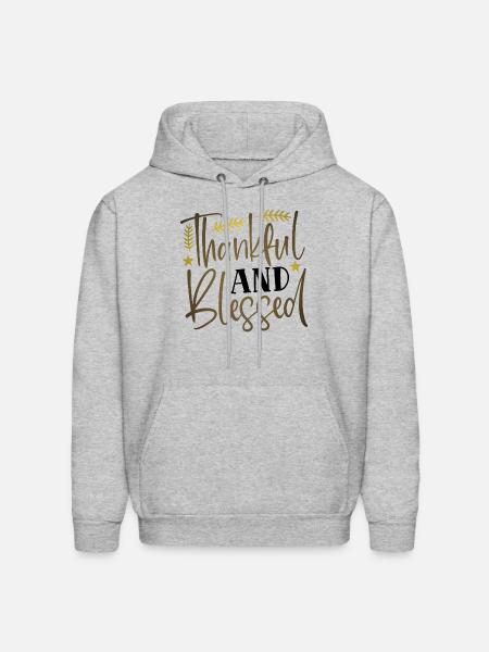 thankful - Men's Hoodie - heather gray