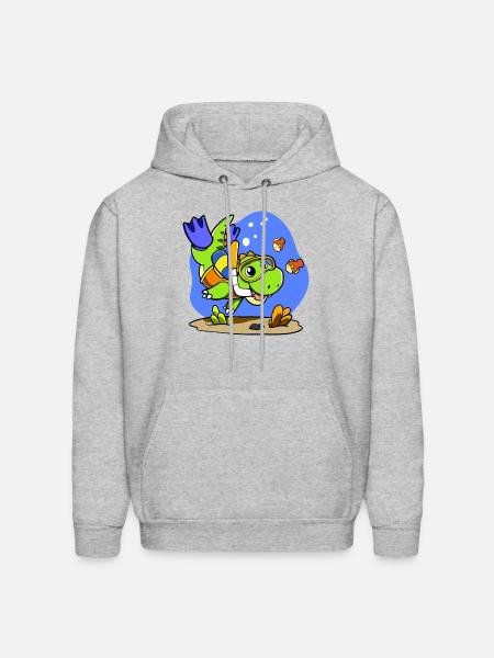 Scuba Dino - Men's Hoodie - heather gray