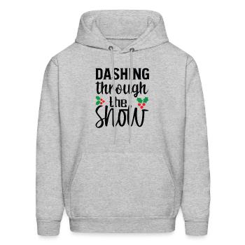 DASHING THROUGHT THE SNOW - Men's Hoodie - heather gray - Front - Elias (183cm)