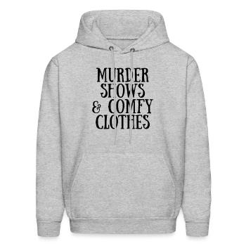 True Crime Murder Shows Comfy - Men's Hoodie - heather gray - Front - Elias (183cm)