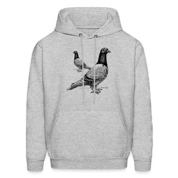 Pigeon Bird Loo Like Drawing Pigeon Bird Grey - Men's Hoodie - heather gray - Front - Elias (183cm)