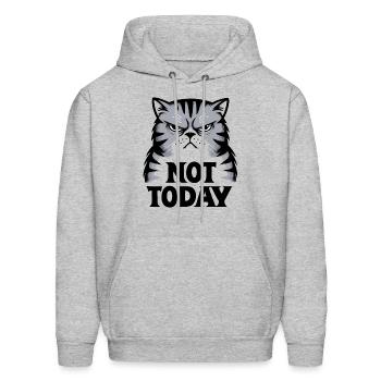 Grouchy Cat Not Today - Men's Hoodie - heather gray - Front - Elias (183cm)