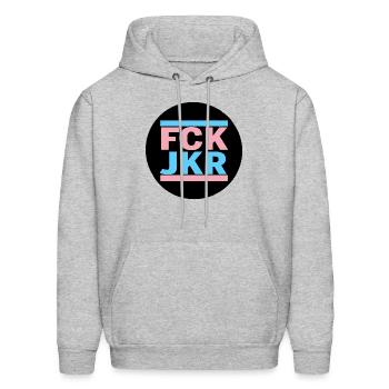FCK JKR Trans pride - Men's Hoodie - heather gray - Front - Elias (183cm)