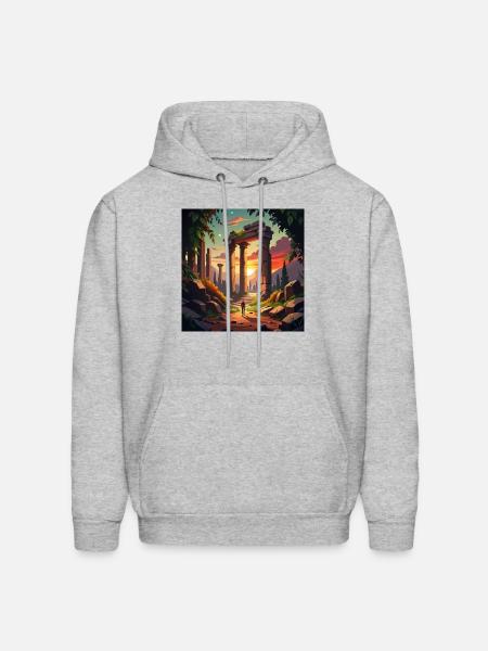 Exploring Ancient Ruins - Men's Hoodie - heather gray