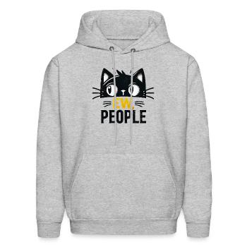 Cute cat design on a comfy tee Funny cat t-shirt - Men's Hoodie - heather gray - Front - Elias (183cm)
