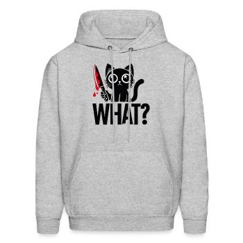 Cute cat design on a comfy tee Funny cat t-shirt - Men's Hoodie - heather gray - Front - Elias (183cm)