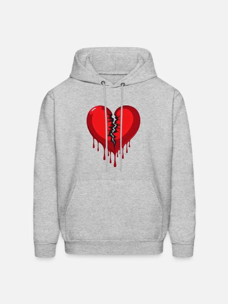 broken heart - Men's Hoodie - heather gray