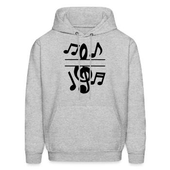Music clef and musical notes - Men's Hoodie - heather gray - Front - Elias (183cm)