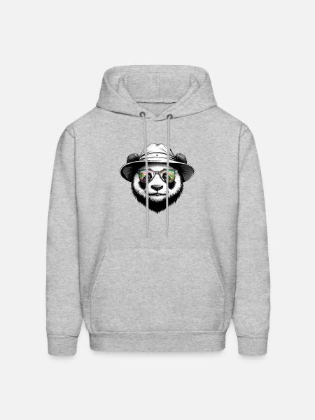 Panda Bucket Hat - Men's Hoodie - heather gray