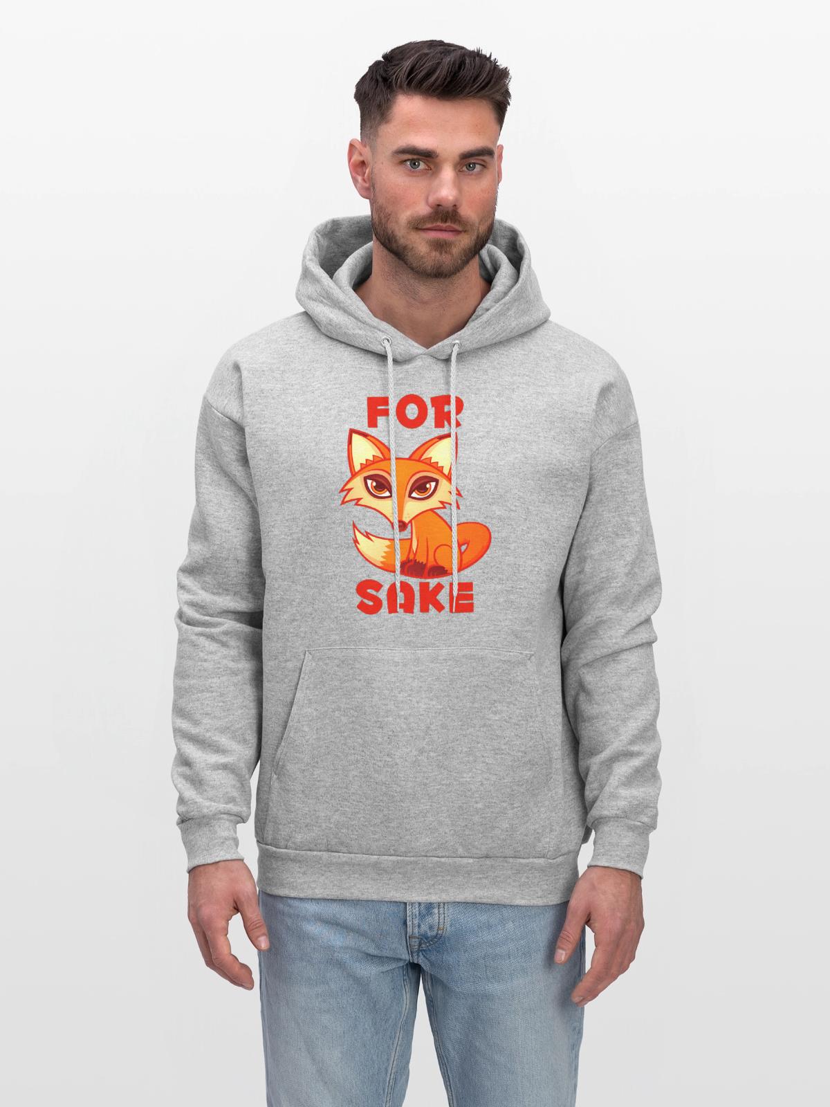 Sake For Fox - Men's Hoodie - heather gray - Front - Elias (183cm)