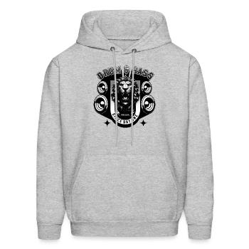 DRUM AND BASS - Men's Hoodie - heather gray - Front - Elias (183cm)