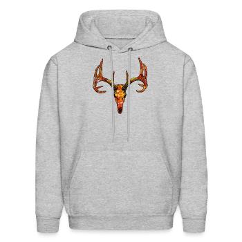 Deer Skull - Men's Hoodie - heather gray - Front - Elias (183cm)