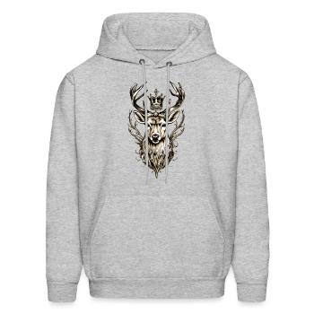 Stag Vixen Games Design - Men's Hoodie - heather gray - Front - Elias (183cm)