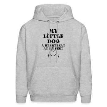 my little dog a heartbeat at my feet - Men's Hoodie - heather gray - Front - Elias (183cm)