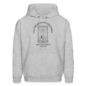 I Am the Alpha and the Omega and Everything in Bet - Men's Hoodie - heather gray - Front - Elias (183cm)