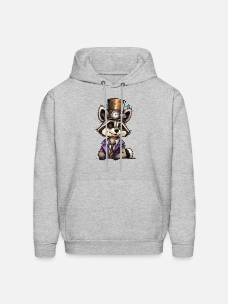 Well-dressed raccoon - Men's Hoodie - heather gray