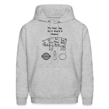 Poor Hog - Men's Hoodie - heather gray - Front - Elias (183cm)