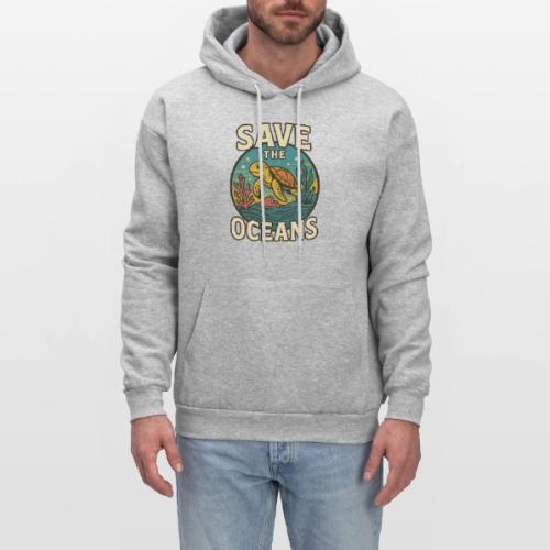Save the Oceans Sea Turtle Conservation Art - Men's Hoodie