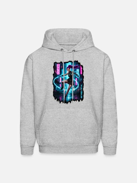 Cyberpunk Aesthetic — Phantom Protocol - Men's Hoodie - heather gray