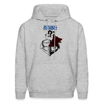 pontooning with my dog - Men's Hoodie - heather gray - Front - Elias (183cm)
