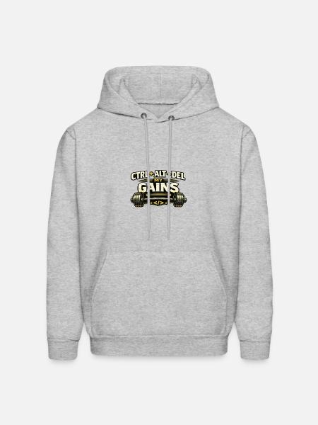 Ctrl Alt Del My Gains - Men's Hoodie - heather gray