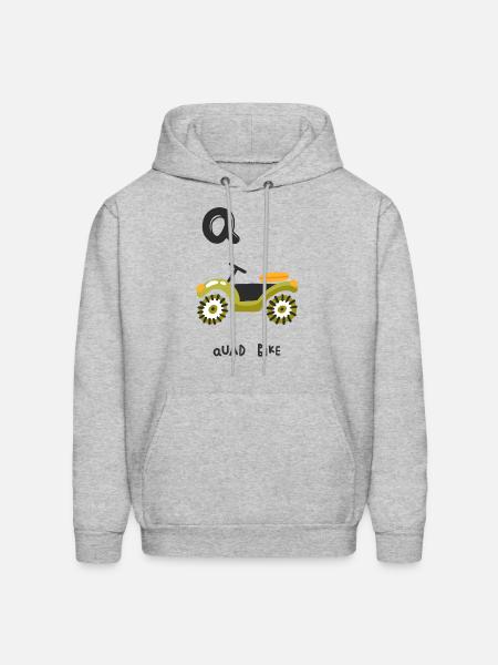 Q Is Quad Bike - Men's Hoodie - heather gray