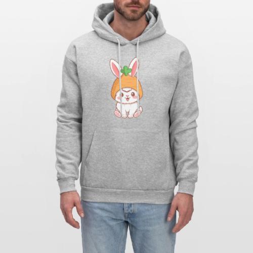 Adorable Bunny in Carrot Hat - Men's Hoodie