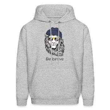 Be brave design - Men's Hoodie - heather gray - Front - Elias (183cm)