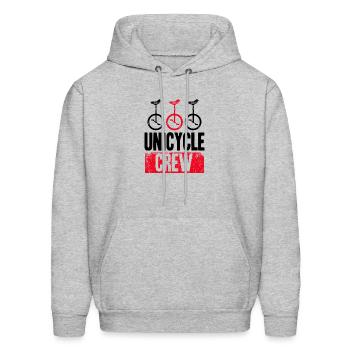 Unicycling Monocycle Unicycle Crew - Men's Hoodie - heather gray - Front - Elias (183cm)