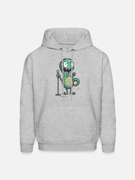 Jokester Lizard Live - Men's Hoodie - heather gray