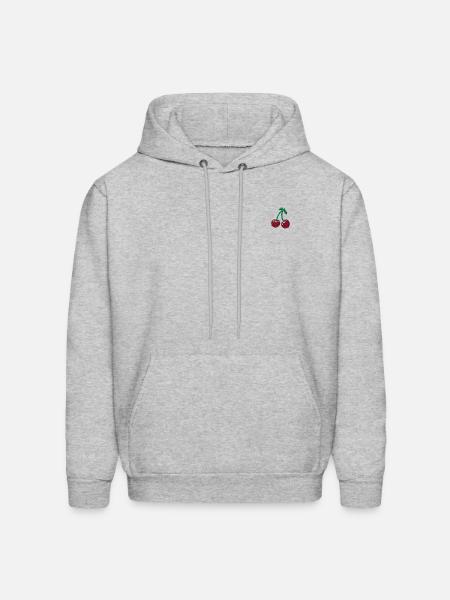 Cherries embroidered - Men's Hoodie - heather gray