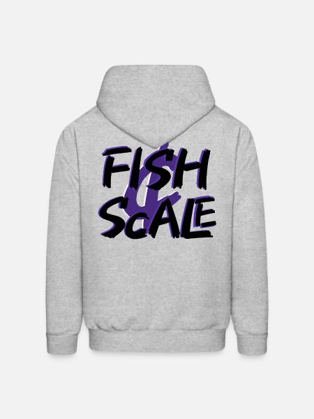 Purple Fish Sale Brush Art - Men's Hoodie - heather gray