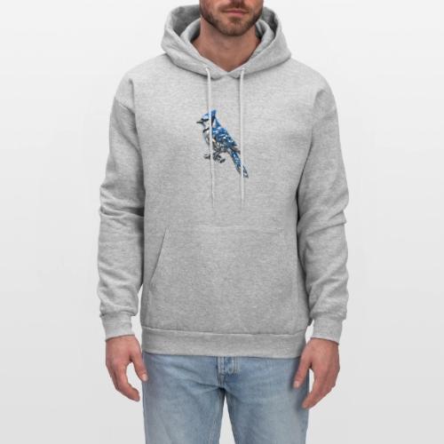 Silver Blue Jay on Perch + Flight Stages 2-print - Men's Hoodie