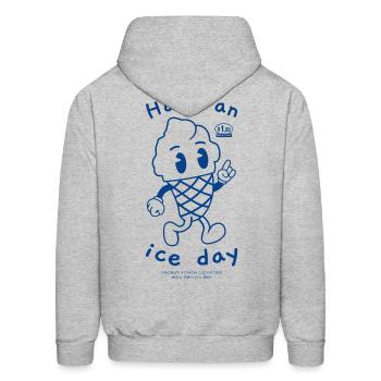 Have An Ice Day - Cone Legs Summer Print Retro - Men's Hoodie - heather gray - Back - Elias (183cm)
