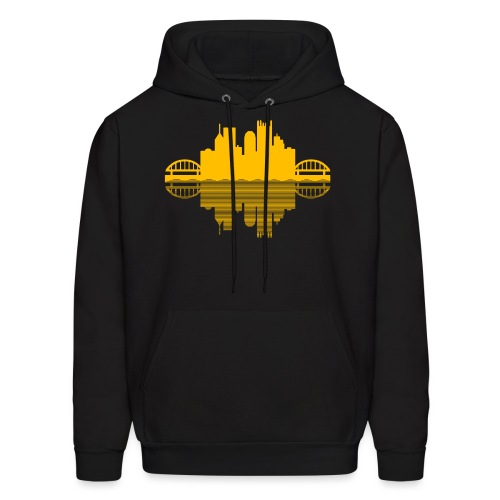 Pittsburgh Skyline Reflection (Gold) - Men's Hoodie