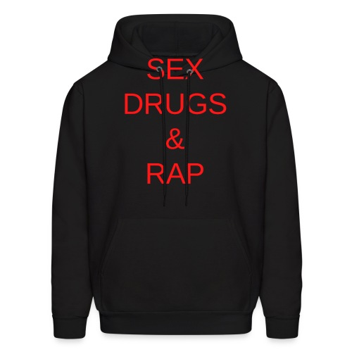 SEX, DRUGS & RAP (red letters version) - Men's Hoodie