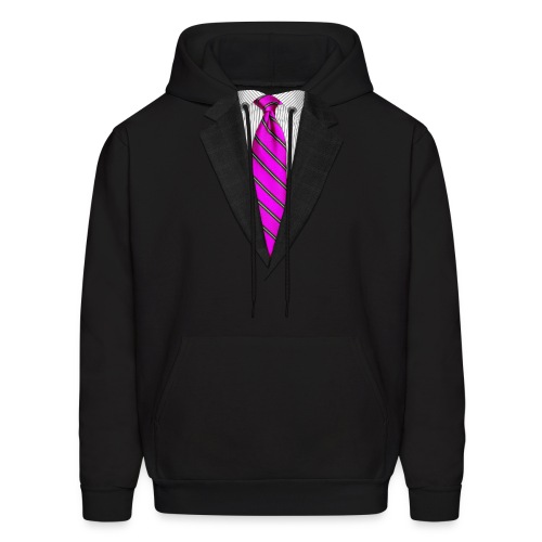 Pink Suit Up! Realistic Suit & Tie Casual Graphic - Men's Hoodie