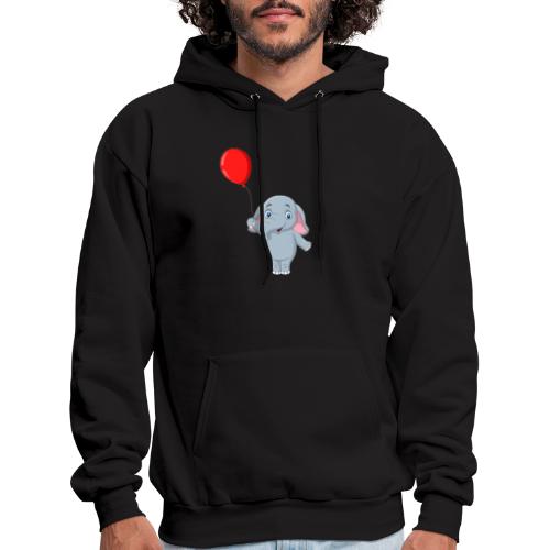 Baby Elephant Holding A Balloon - Men's Hoodie
